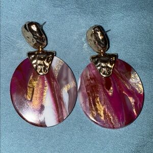 Cato Fashions Pink Marbled Earrings